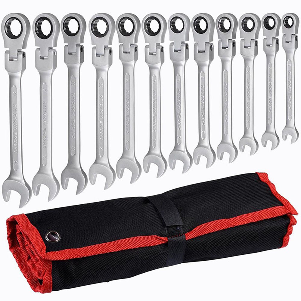 Ratchet Wrench Hand Tool Wrench Set Chrome Steel Adjustable Wrench Keys Set CR-V Auto Repair Ratchet Wrench