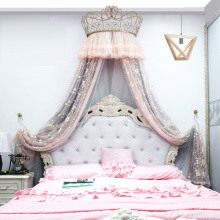 Princess Crown Mosquito Net Bed Curtain Girl Children Room Decor Bedside background Yarn Romantic Tents Bed Canopy Valance