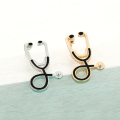 Doctors Nurses Gold Sliver Mini Stethoscope Brooches Pins Jackets Coat Lapel Pin Bag Button Collar Badges Gifts Medical Jewelry