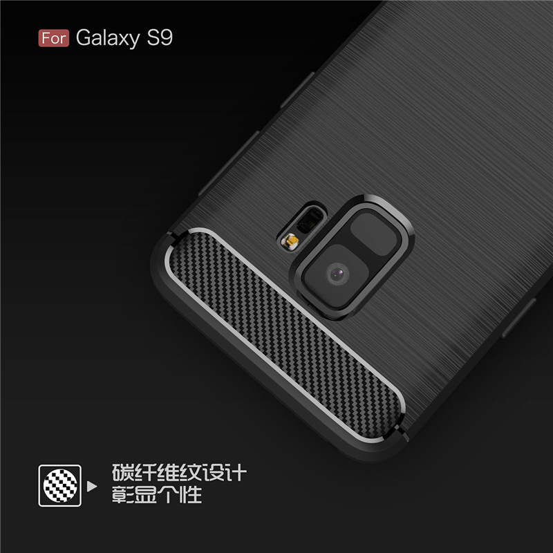 Luxury case For Samsung Galaxy S9 S9Plus Soft silicone Carbon Fiber Armor Protective back cover cases for samsung s9 plus shell