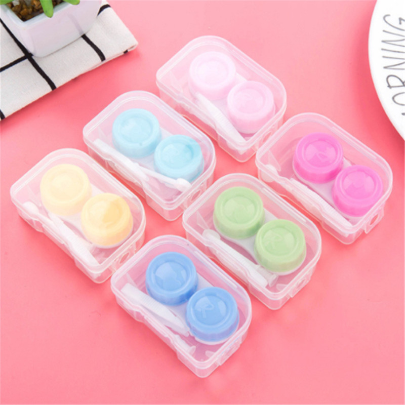 Contact Lens Case Candy Colored Many Styles Eye Contact Lens Box Travel Lens Container Women Invisible Box Eyewear Cleaning