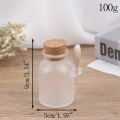 1PCS Empty 100g 200g 300g Powder Plastic Bottle Bath Salt Jar with Wood Cork & Wooden Spoon New