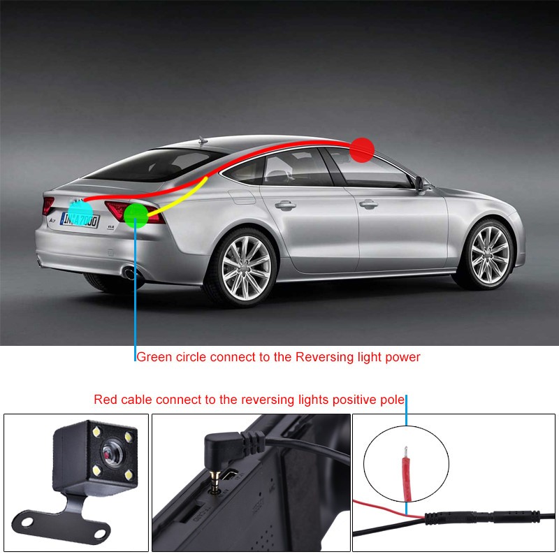 Rear View Backup Camera 2.5mm AV-IN for Car DVR Camcorder Black Box Recorder Dash Cam Dual Recording Aux Stereo 5 pin Video