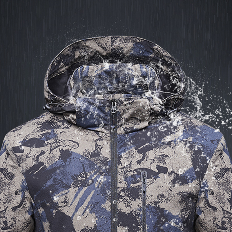 LNGXO Rain Jacket Men Waterproof Hunting Clothes Hiking Camping Camouflage Tactical Windbreaker Goretex Jacket Outdoor Coat Men