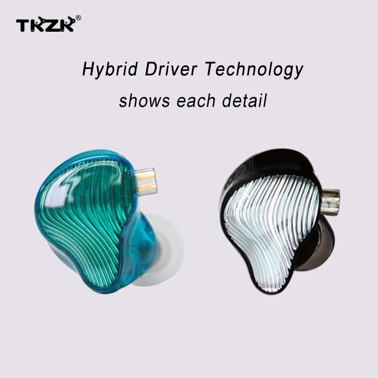 Green TKZK WAVE Hybrid Drivers Hifi Earphone wired