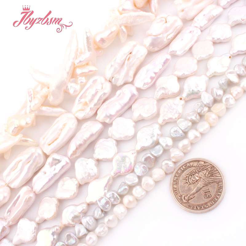 Natural Freshwater Pearl Edsion Stone Beads For Woman Gift Necklace Bracelet DIY Jewelry Making Loose Spacer Strand 15"