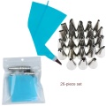 Hot 26Pcs/Set Silicone Pastry Bag Tips Kitchen DIY Icing Piping Cream Reusable Pastry Bags +24 Nozzle Set Cake Decorating Tools