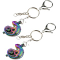 Key Chains Keychain Silver Plated Key Ring Clasp with Lizard Beads Cage Locket Y240 Fun Gift