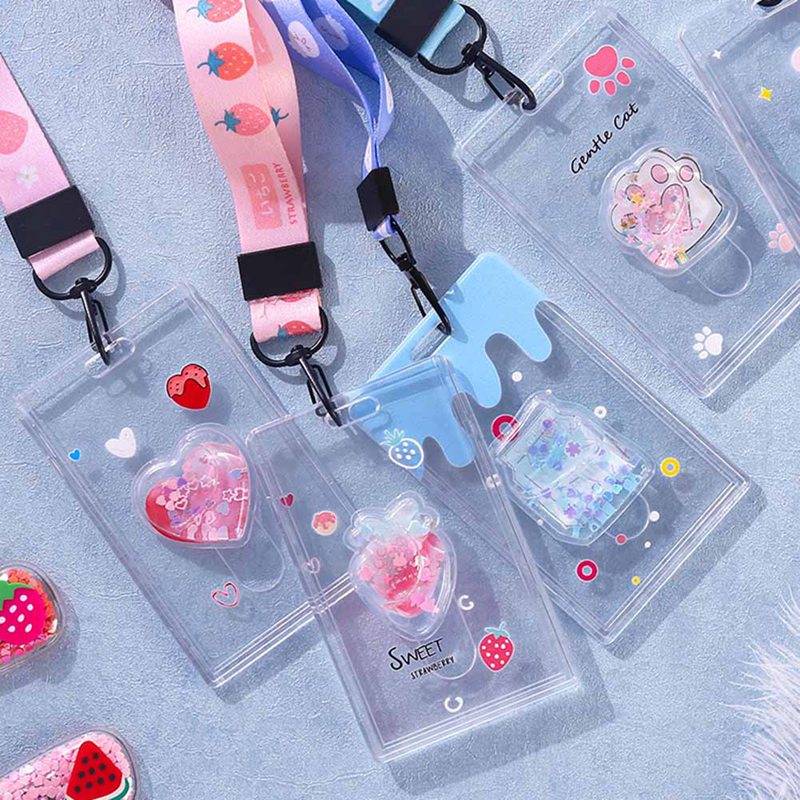 1PCS Transparent ID Badge Case Clear Card Holder with Lanyard Bank Credit Card Holders ID Badge Holders Accessories