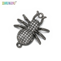 19*23mm Handmade Brass Cubic Zirconia Spider Charms Connector for Diy Jewelry Findings, Hole: 1.2mm, Model: VS260