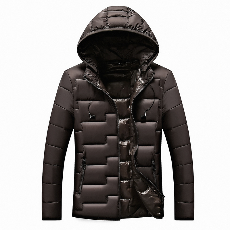 Men's New Winter Cotton Casual Coat Hooded Warm Cotton-padded Jacket Men's Parkas Men's Winter Hooded Coat Down Cotton Suit