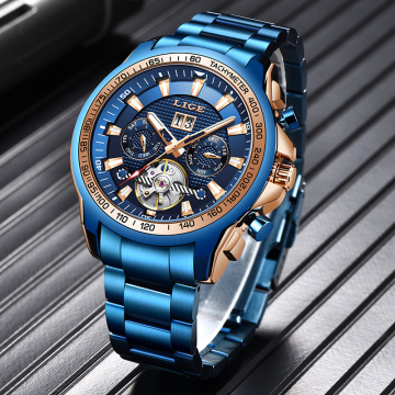 Reloj Hombre LIGE 2020 New Fashion Mens Watches Top Brand Luxury Automatic Mechanical Clock Watch Men Business Dress Wrist Watch