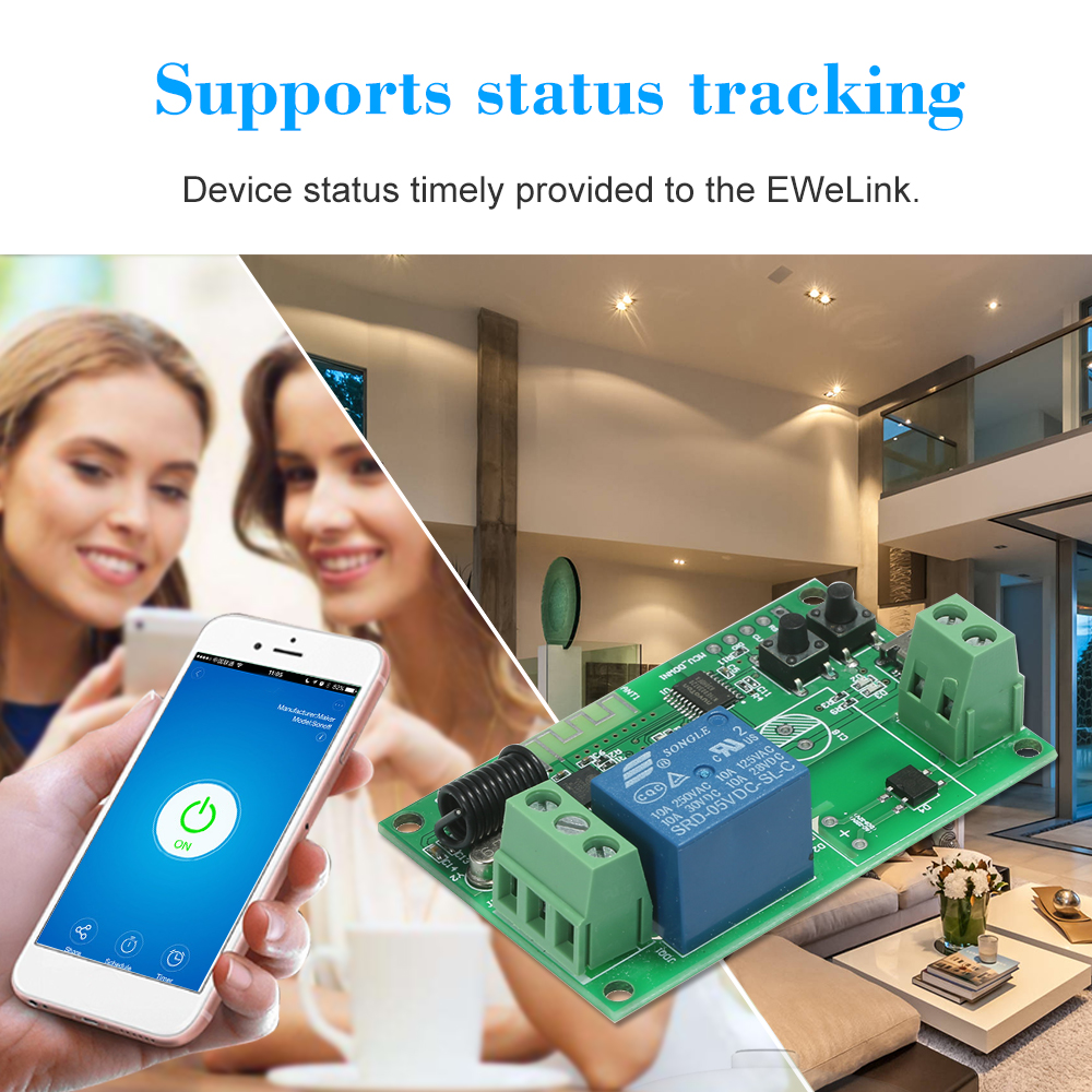 eWeLink 5V / 12V / 220V Wifi Switch Wireless Relay Module Remote Switch for Android/IOS APP Control For Smart Home Automation