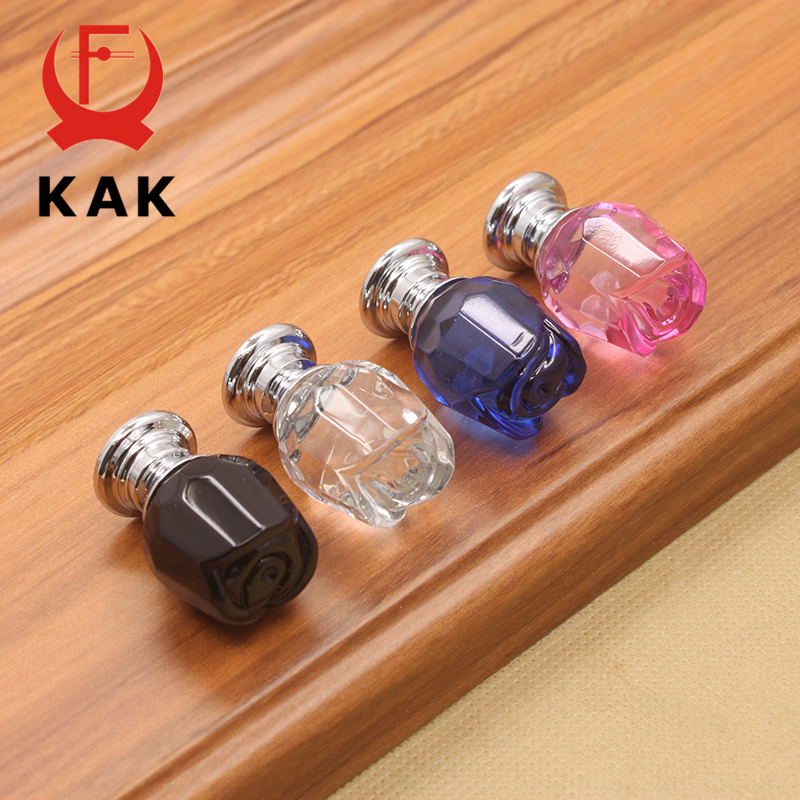 KAK Fashion Rose Crystal Handles Shoebox Cabinet Handles Closet Door Drawer Knobs Wine Cupboard Wardrobe Pulls Furniture Handle