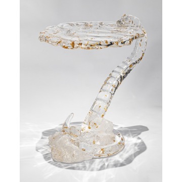 Ouroboros Snake Crystal Round Side Table