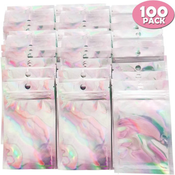 100PCS Resealable Ziplock Bags Aluminum Foil Bag For Party Food Storage Nuts Candy Cookies Snack Ziplock Bags Mylar Bags Pouch