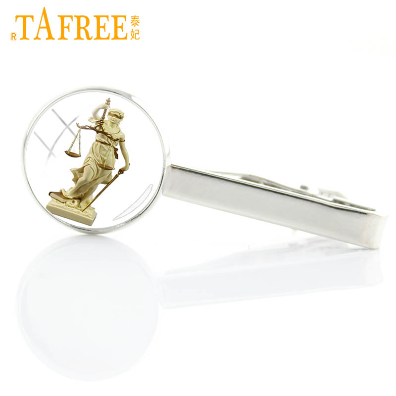 TAFREE elegant Lady Justice Goddess men fashion tie clips The Statue of Liberty tie bar pin USA symble of freedom jewelry E844