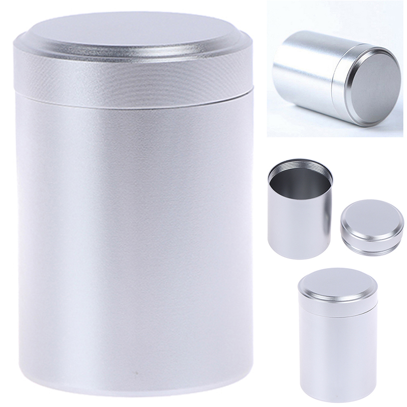 1pcs Practical Silver Airtight Proof Container Aluminum Herb Stash Metal Sealed Can Tea Jar Storage Containers