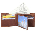 Retro Cow Leather Men Wallets Top Quality Brown Male Purse Function Brown Genuine Leather Men Wallet with Card Holders