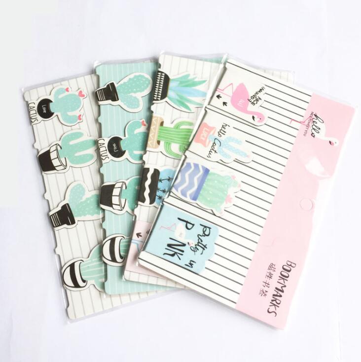 4 pcs/pack Cactus Plants Flamingo Magnet Bookmark Paper Clip School Office Supply Escolar Papelaria Gift Stationery