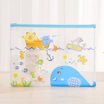 1pc A5 Cartoon Animals PVC Document Bag File Folder Waterproof Transparent Bag School Office Supplies