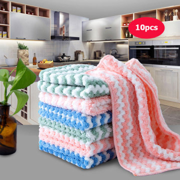 Kitchen Anti-Grease Wiping Rags Microfiber Wipe Cleaning Cloth Home Washing Dish Multifunctional Cleaning Tools