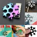19 In 1 Flake Tool Multi Pocket Tool Spanner Hex Wrench Multifunction Flake Tool Multipurpose Camp Survive Keyring Outil Flocon