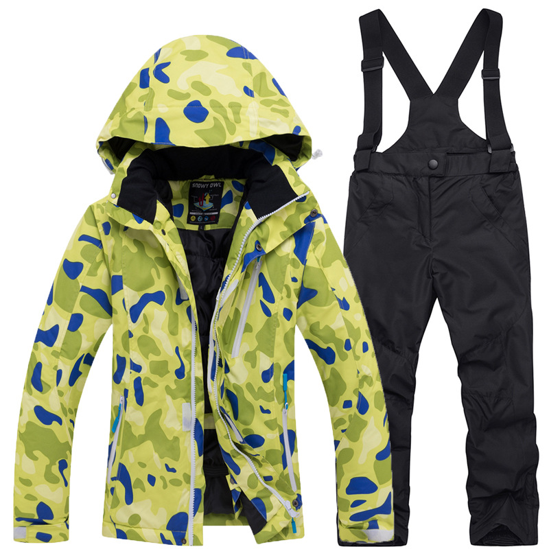 2018 Children Kids ski snow suit winter clothing waterproof jacket pants overalls teens girl boy sports outdoor wear set outfit