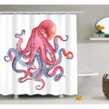 Cute Octopus with Tentacles 3D Printed Waterproof Screen Polyester Fabric Sea Animal Washable Shower Curtain Dorm for Home Decor