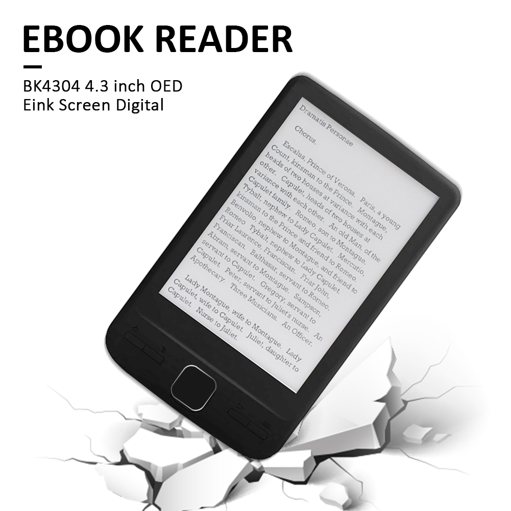 4.3 inch OED E-Ink Display Ebook Reader 800x600 Ereader Electronic Paper Book with Front Light PU Cover Employee Benefits video
