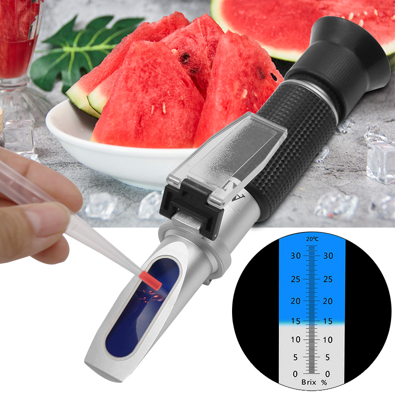 Handheld alcohol refractometer sugar Wine concentration meter densimeter 0-32% alcohol beer 0-32% Brix grapes ATC