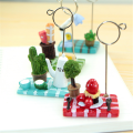 1pc Micro Landscape Card Holder Teapot Strawberry Tree Desktop Photo Memo Note Clip Kawaii Stationery Tickets Letter Holders