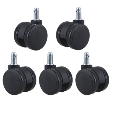 5Pcs 2 Inch Metal PU Office Chair Swivel Casters Furniture Wheels Grip Ring Stem for Sofa Bed Goods Shelf Storage Rack