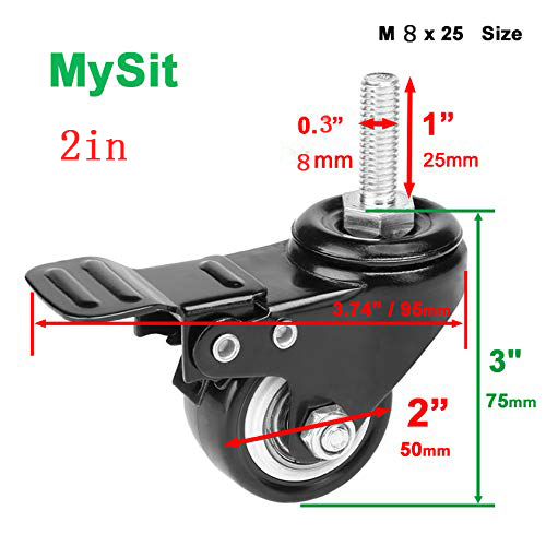 Heavy duty brake casters, swivel casters 360 degrees, furniture pulleys, industrial wheels, flat bearing wheels