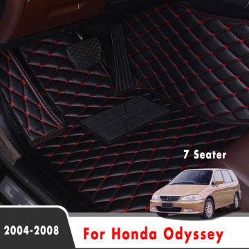 Car Floor Mats For Honda Odyssey 2008 2007 2006 2005 2004 (7 Seater) Auto Styling Leather Carpets Car Interior Custom Rug Covers