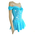 LIUHUO Ice Skating Dress Girls Sky blue ballroom dance dresses competition women Long Sleeves for Ice Skating dress