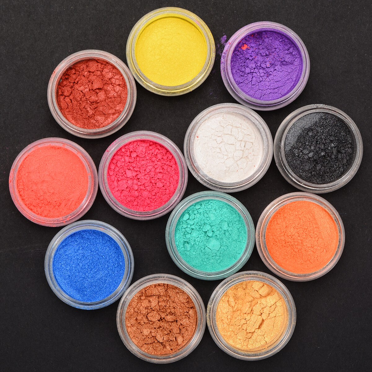 12 Colors/set Mica Pigment Powder Mica Powder Epoxy Resin Dye Pearl Pigment for Soap Making Cosmetics Resin Makeup