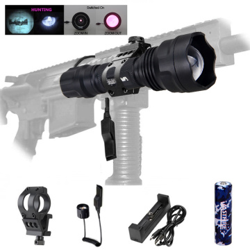Led Tactical Hunting Weapon Light Zoomable 5W/7W IR 850nm/940nm Night Vision Infrared Radiation Gun Flashlight+18650+Usb Charger
