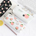 Kawaii canvas Fruit Peach pencil case school pen box for girl stationery Kawaii pencil bag estojo escolar school supplies