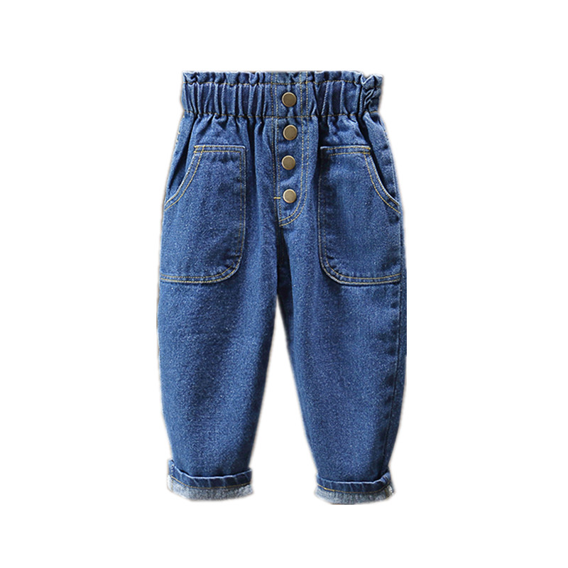 Girls Jeans Autumn Spring Kids Clothes Trousers Children Denim Pants for Baby Girl Jeans button toddlers Fashion New