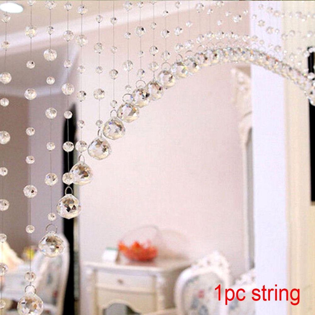 Crystals Glass Beads String Curtain Window DIY Wall Home Decor Wedding Backdrop Festive Decor