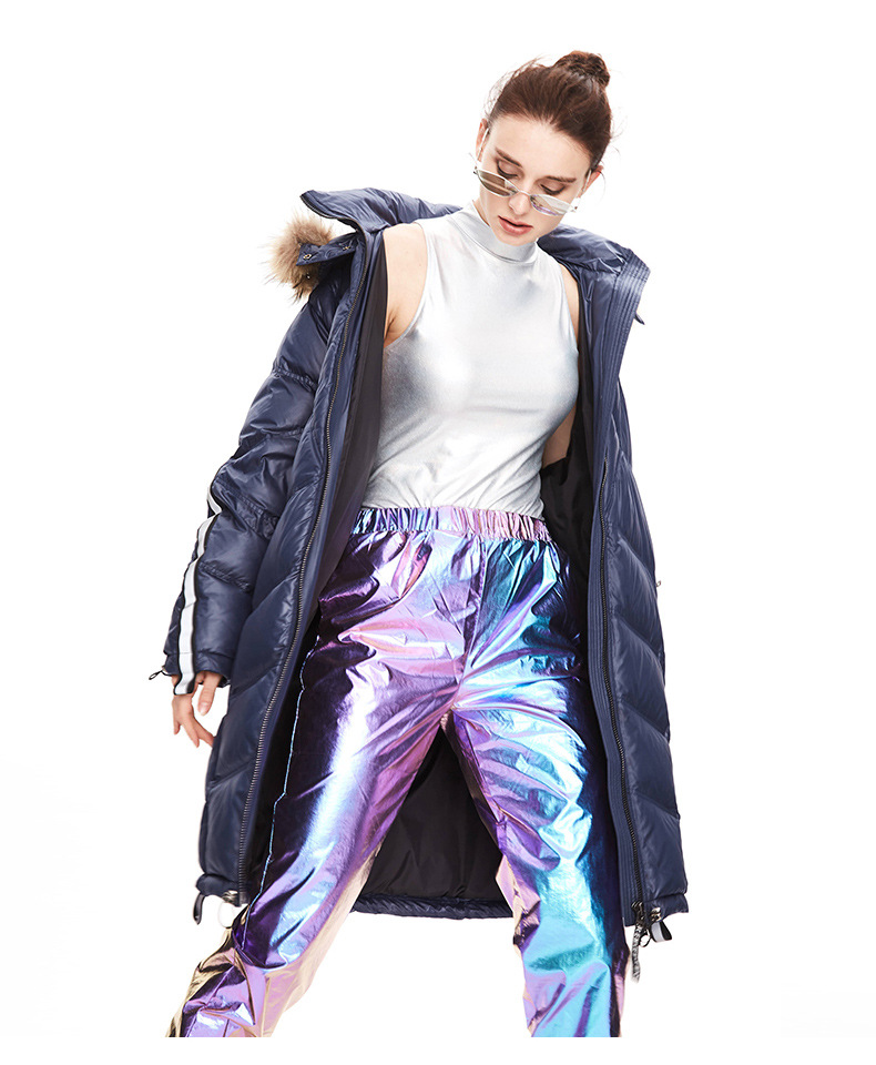 Hood Zipper Long Down Coat