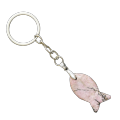 Natural Stone Fish Pendant Key Chain Gemstone Animal Key Ring Approx 20X38MM)