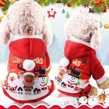 Elk Hoodie Pet Dog Clothes Santa Claus Clothing Dogs Suit Medium Cotton Costume Cute Chihuahua Christmas Red Boy Autumn Mascotas