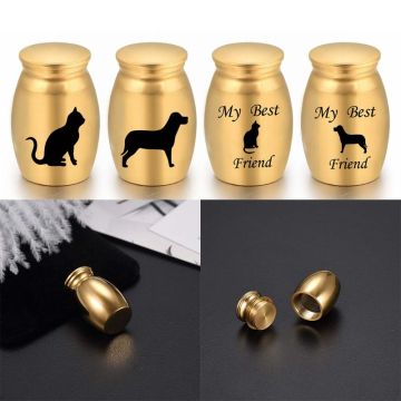 Pet Cremation Ashes Urn Metal Memorial Keepsake Casket Dog Cat Resting Place Storage Box