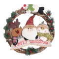 29CM Christmas Wreath Santa Claus Snowman Elk Door Hanging Decorations Xmas Holiday Front Door Ornaments