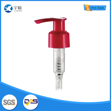 Red Handle Plastic Lotion Pump with Transparent Body