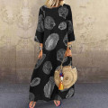 dress Women's Clothing Appliques woman dress Casual Print 3/4 Sleeves O-Neck Daily Loose woman dress summer Women's dress