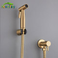 Brushed Gold Bidet faucet Bathroom Single Cold Water wall mount toilet Companion Cleaning Stainless Steel Accessories tap