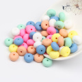 50pc Silicone Abacus Round Beads Lentils Soft Pastel For Teething Necklace Chewable Organic Beads Baby Teether 14mm